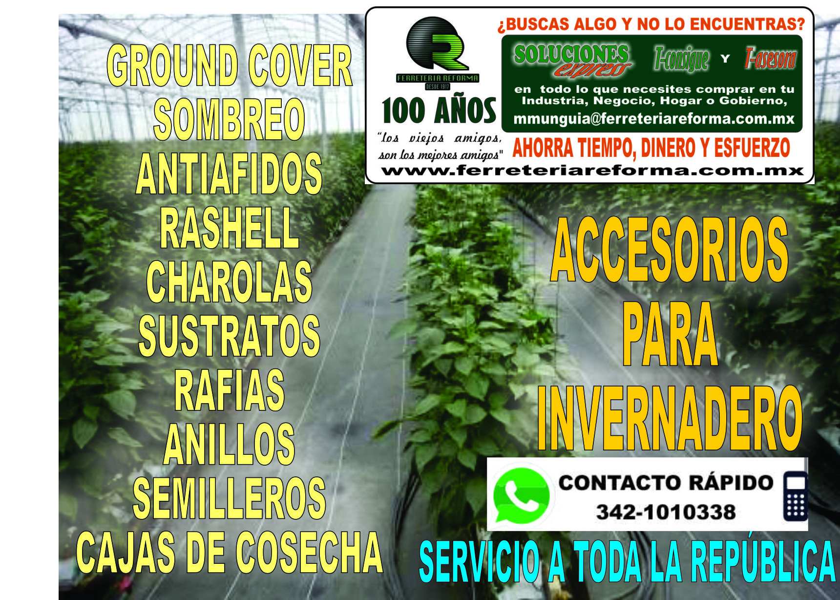 ACCESORIOS PARA INVERNADERO